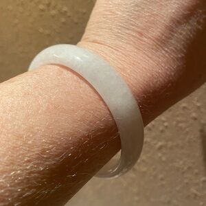 Natural White Jade Bangle Bracelet